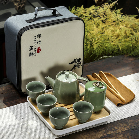 10-Piece Portable Ceramic Tea Ceremony Set for 4  (42)