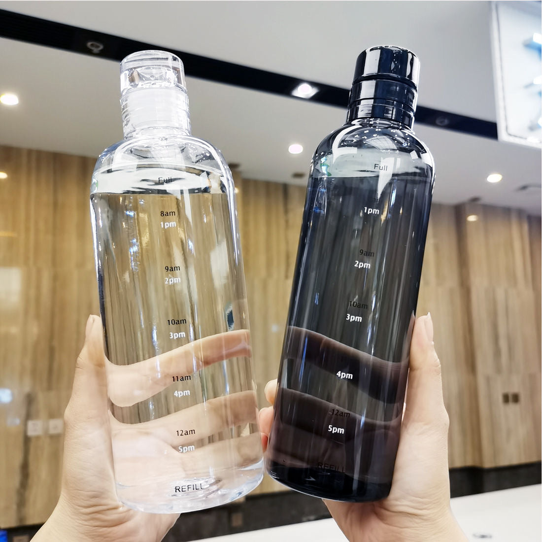 Water Bottles with Time Scale