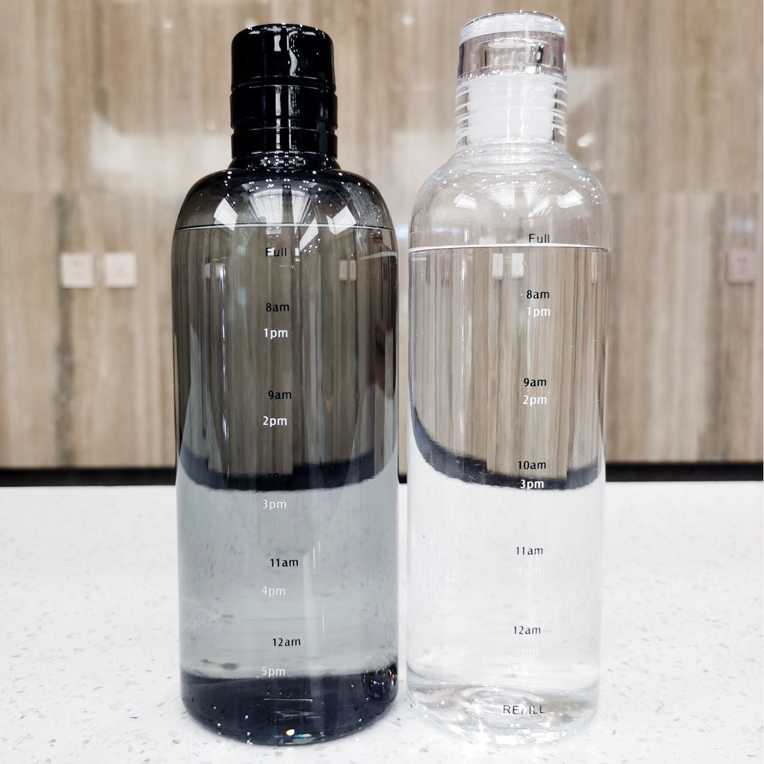 Water Bottles with Time Scale