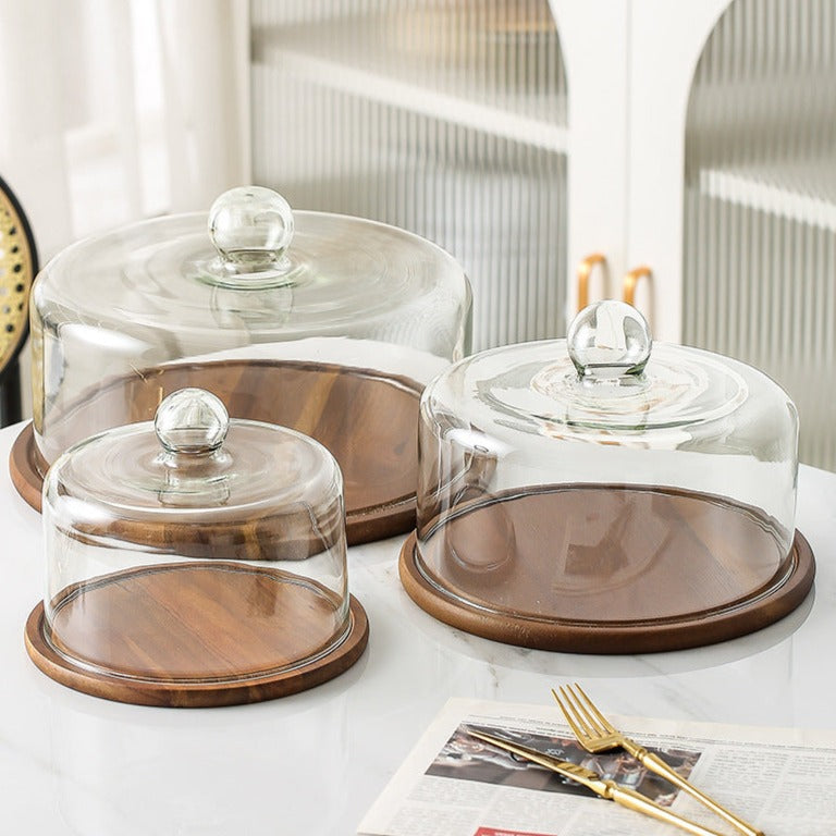 Elegant Cake Stand with Glass Lid